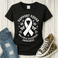 Ms Warrior Ms Support Squad For Multiple Sclerosis Awareness Womens T-Shirt