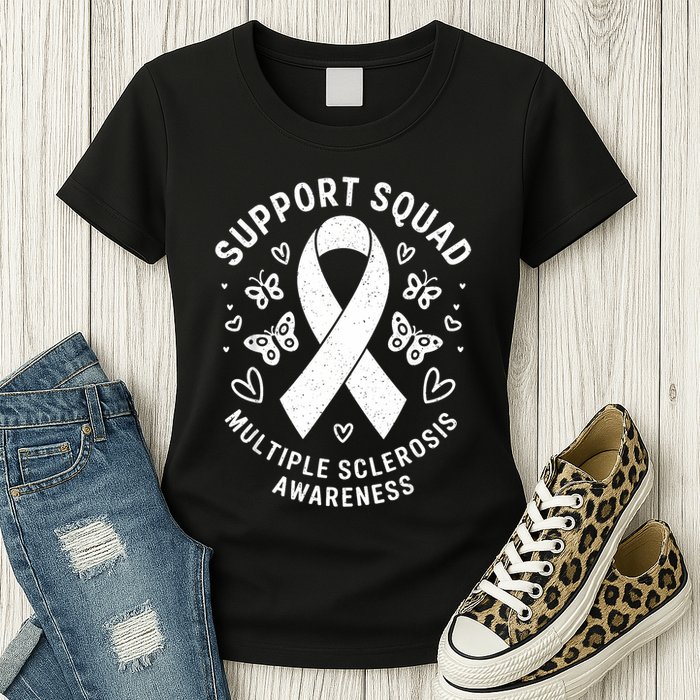 Ms Warrior Ms Support Squad For Multiple Sclerosis Awareness Womens T-Shirt