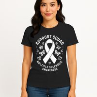 Ms Warrior Ms Support Squad For Multiple Sclerosis Awareness Womens T-Shirt