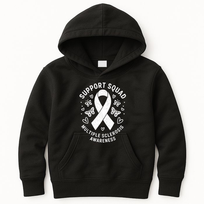 Ms Warrior Ms Support Squad For Multiple Sclerosis Awareness Kids Hoodie