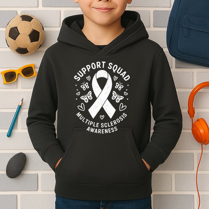 Ms Warrior Ms Support Squad For Multiple Sclerosis Awareness Kids Hoodie