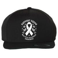 Ms Warrior Ms Support Squad For Multiple Sclerosis Awareness Wool Snapback Cap