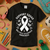 Ms Warrior Ms Support Squad For Multiple Sclerosis Awareness Kids T-Shirt