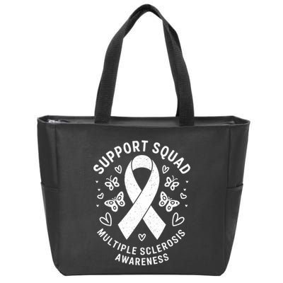 Ms Warrior Ms Support Squad For Multiple Sclerosis Awareness Zip Tote Bag