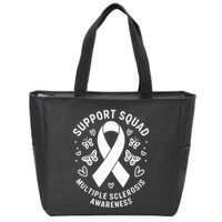 Ms Warrior Ms Support Squad For Multiple Sclerosis Awareness Zip Tote Bag