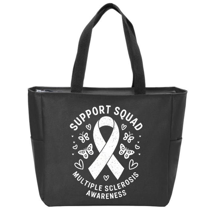 Ms Warrior Ms Support Squad For Multiple Sclerosis Awareness Zip Tote Bag