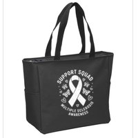 Ms Warrior Ms Support Squad For Multiple Sclerosis Awareness Zip Tote Bag