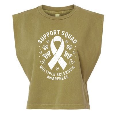 Ms Warrior Ms Support Squad For Multiple Sclerosis Awareness Garment-Dyed Women's Muscle Tee