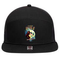 Moonlight Wolf 7 Panel Mesh Trucker Snapback Hat