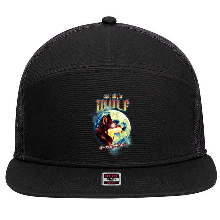 Moonlight Wolf 7 Panel Mesh Trucker Snapback Hat