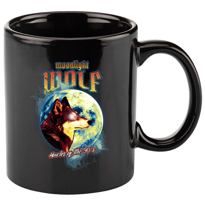 Moonlight Wolf 11oz C Handle Ceramic Mug