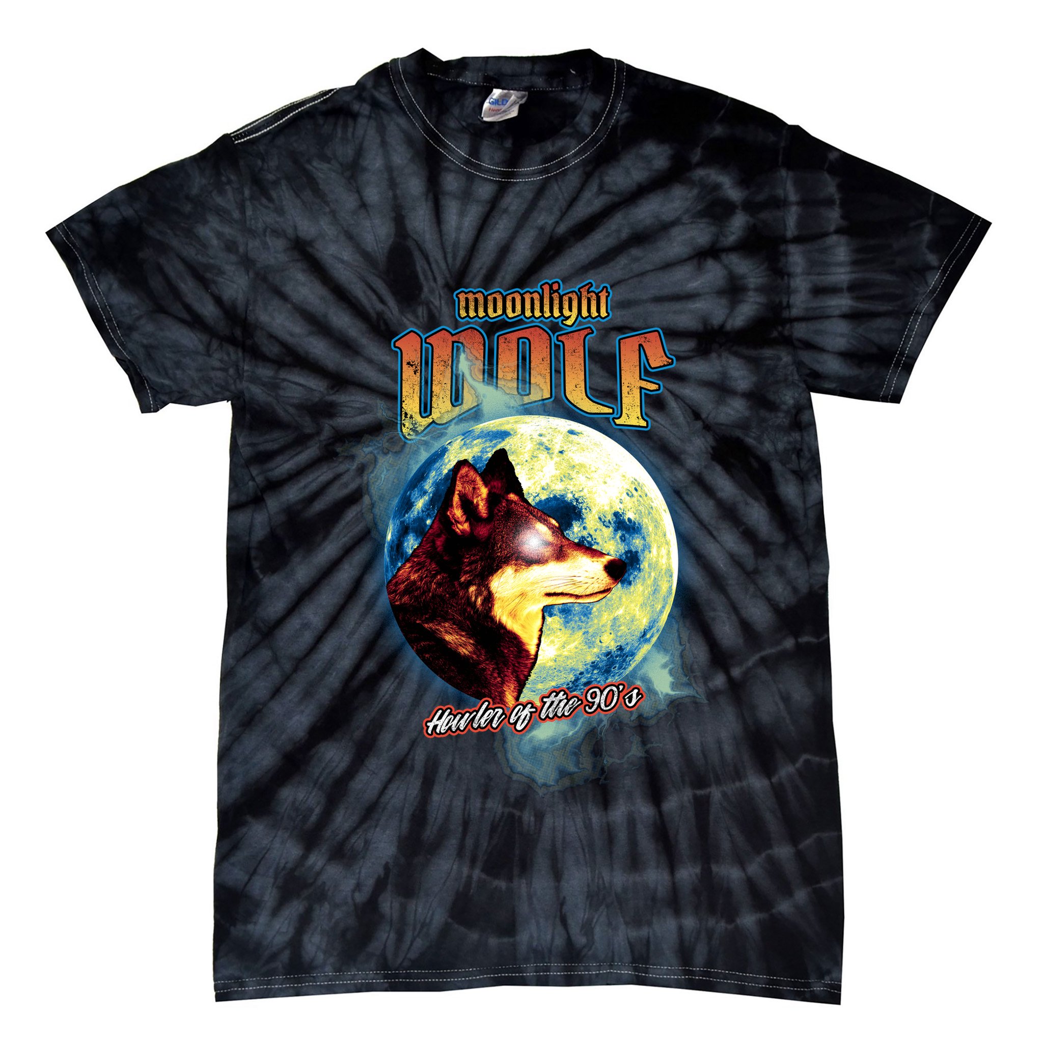 Moonlight Wolf Tie-Dye T-Shirt