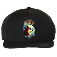 Moonlight Wolf Wool Snapback Cap