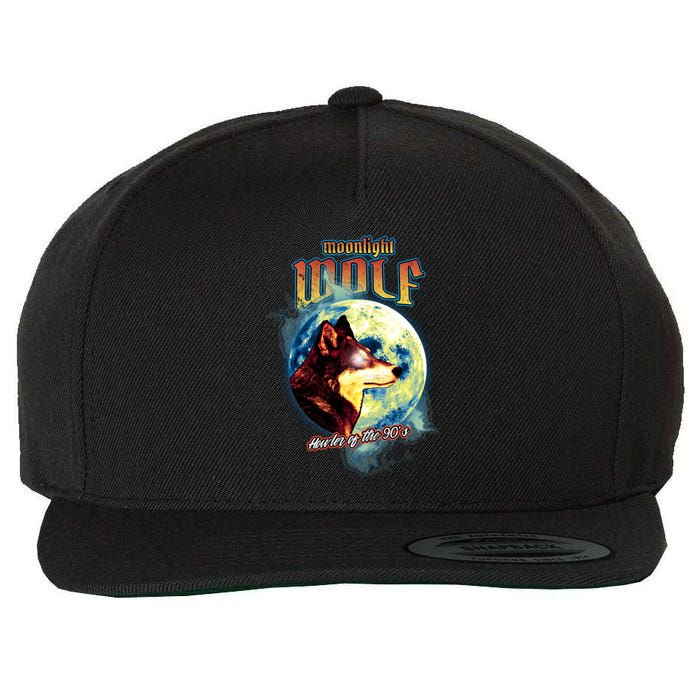 Moonlight Wolf Wool Snapback Cap