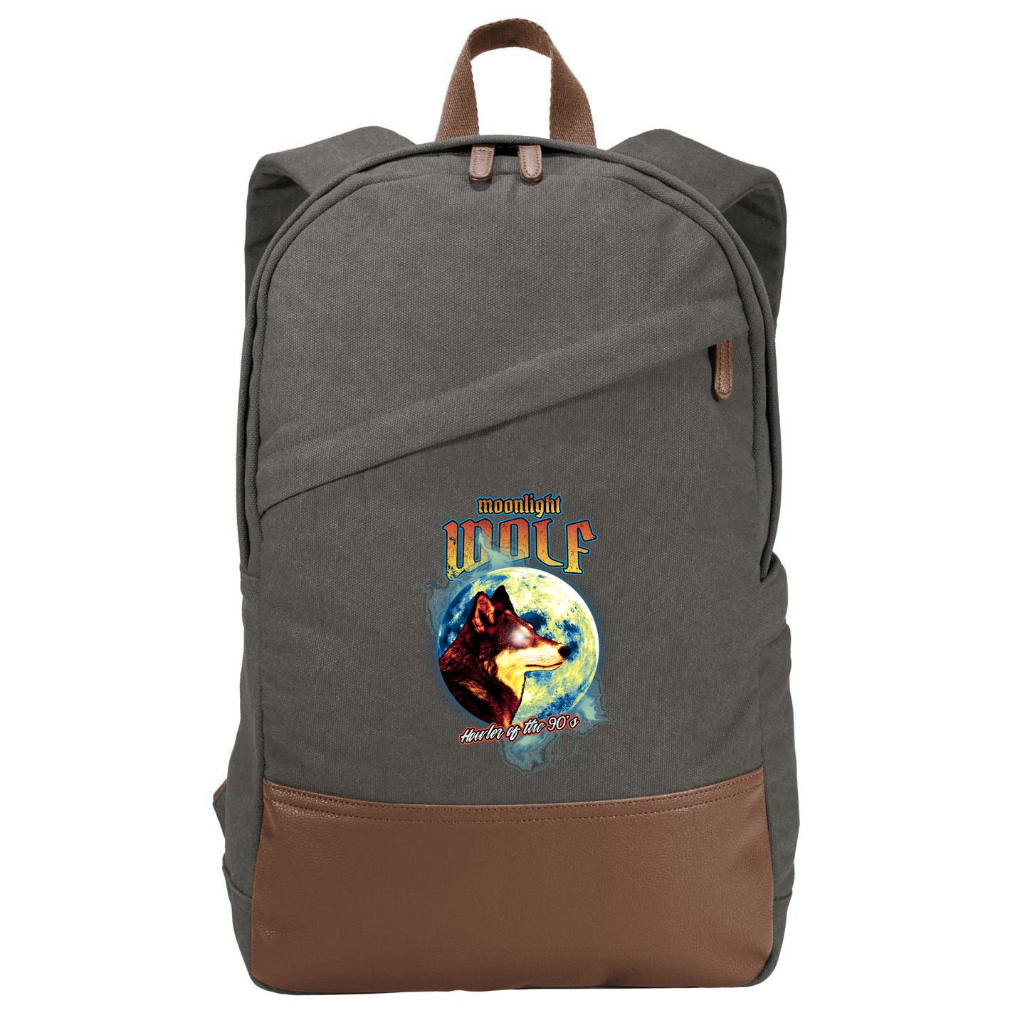 Moonlight Wolf Cotton Canvas Backpack