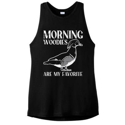 Morning Woody My Favorite Duck Hunting Funny Hunter Ladies PosiCharge Tri-Blend Wicking Tank