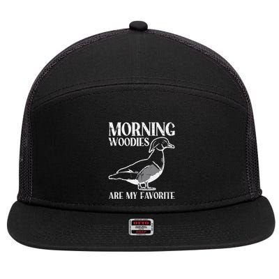 Morning Woody My Favorite Duck Hunting Funny Hunter 7 Panel Mesh Trucker Snapback Hat