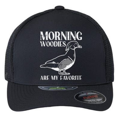 Morning Woody My Favorite Duck Hunting Funny Hunter Flexfit Unipanel Trucker Cap