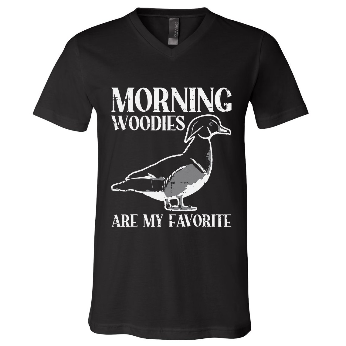 Morning Woody My Favorite Duck Hunting Funny Hunter V-Neck T-Shirt