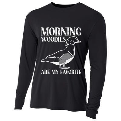 Morning Woody My Favorite Duck Hunting Funny Hunter Cooling Performance Long Sleeve Crew