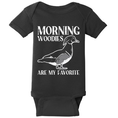 Morning Woody My Favorite Duck Hunting Funny Hunter Baby Bodysuit