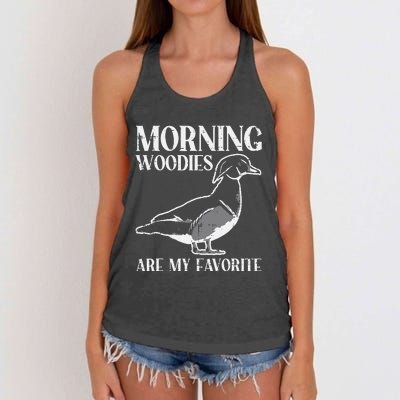 Morning Woody My Favorite Duck Hunting Funny Hunter Women's Knotted Racerback Tank