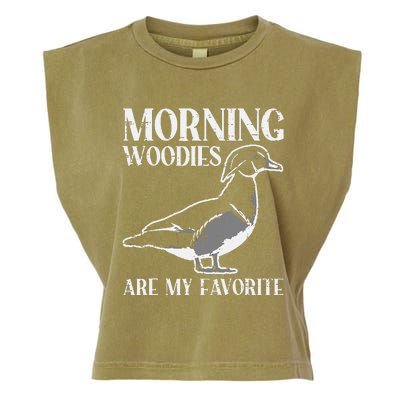 Morning Woody My Favorite Duck Hunting Funny Hunter Garment-Dyed Women's Muscle Tee