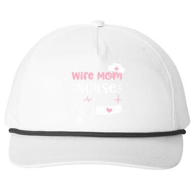 Mom: Wife Mom Nurse Nurse Sayings Gift Snapback Five-Panel Rope Hat