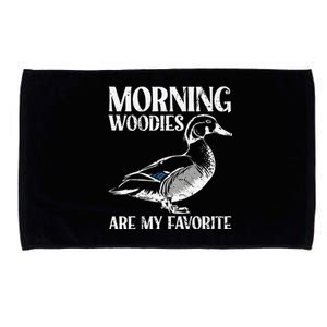 Morning Woody My Favorite Duck Hunting Funny Hunter Microfiber Hand Towel