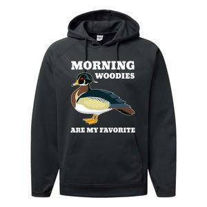 Morning Woody My Favorite Duck Hunting Funny Hunter Performance Fleece Hoodie