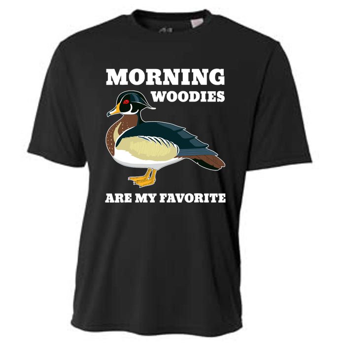 Morning Woody My Favorite Duck Hunting Funny Hunter Cooling Performance Crew T-Shirt