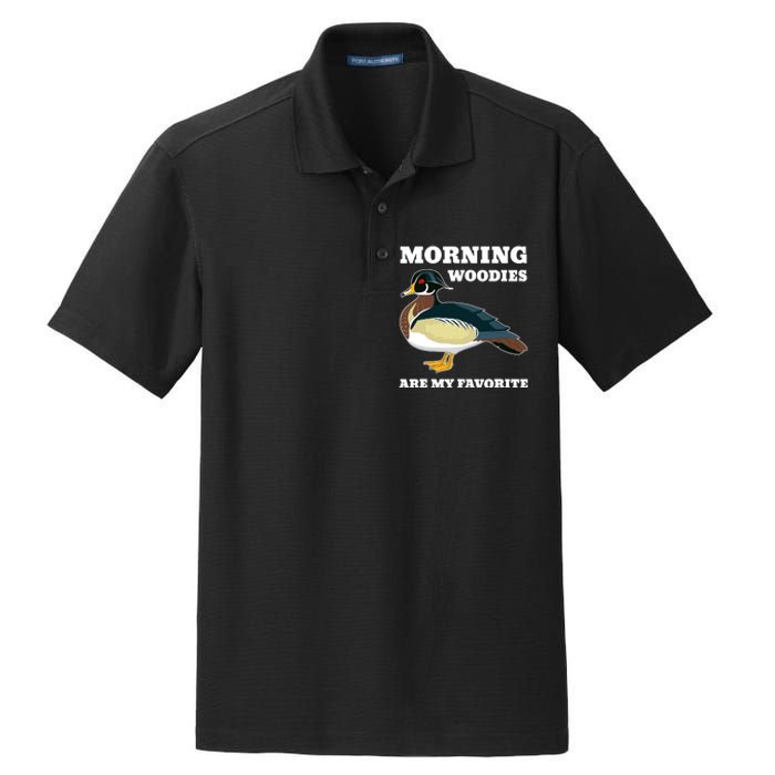 Morning Woody My Favorite Duck Hunting Funny Hunter Dry Zone Grid Polo