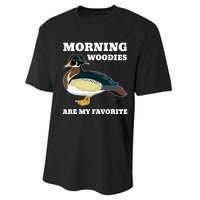 Morning Woody My Favorite Duck Hunting Funny Hunter Performance Sprint T-Shirt