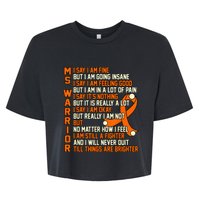 MS Warrior Multiple Sclerosis Awareness Graphic Bella+Canvas Jersey Crop Tee