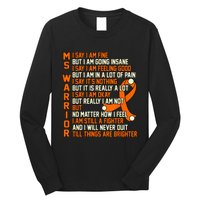 MS Warrior Multiple Sclerosis Awareness Graphic Long Sleeve Shirt