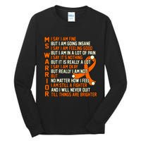 MS Warrior Multiple Sclerosis Awareness Graphic Tall Long Sleeve T-Shirt