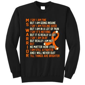 MS Warrior Multiple Sclerosis Awareness Graphic Tall Sweatshirt