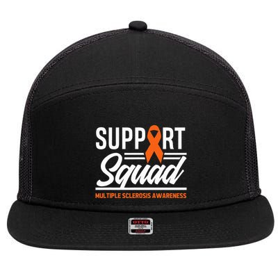 Ms Warrior Ms Support Squad Multiple Sclerosis Awareness 7 Panel Mesh Trucker Snapback Hat
