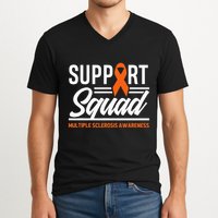 Ms Warrior Ms Support Squad Multiple Sclerosis Awareness V-Neck T-Shirt