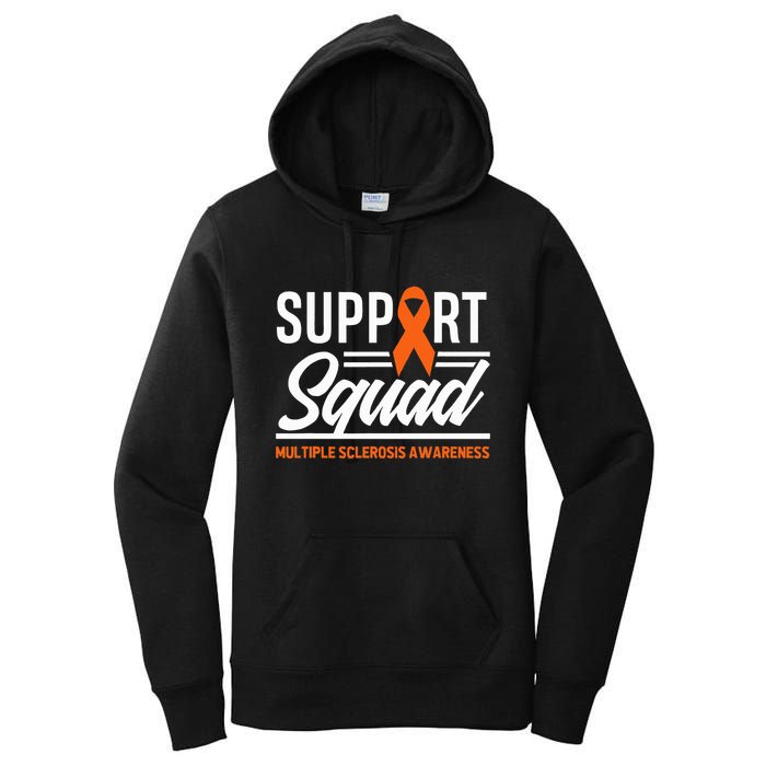 Ms Warrior Ms Support Squad Multiple Sclerosis Awareness Women's Pullover Hoodie