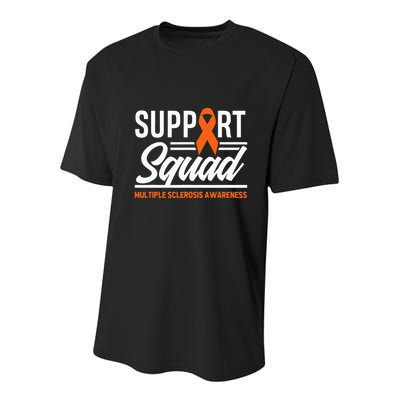 Ms Warrior Ms Support Squad Multiple Sclerosis Awareness Youth Performance Sprint T-Shirt