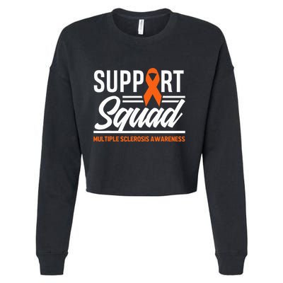 Ms Warrior Ms Support Squad Multiple Sclerosis Awareness Cropped Pullover Crew