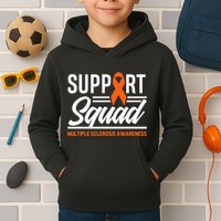 Ms Warrior Ms Support Squad Multiple Sclerosis Awareness Kids Hoodie