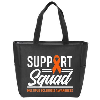 Ms Warrior Ms Support Squad Multiple Sclerosis Awareness Zip Tote Bag