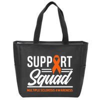 Ms Warrior Ms Support Squad Multiple Sclerosis Awareness Zip Tote Bag