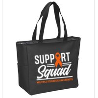 Ms Warrior Ms Support Squad Multiple Sclerosis Awareness Zip Tote Bag