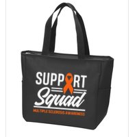 Ms Warrior Ms Support Squad Multiple Sclerosis Awareness Zip Tote Bag