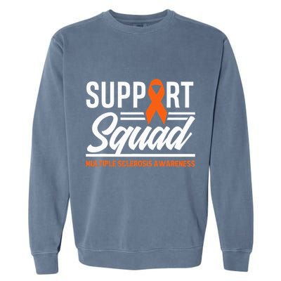 Ms Warrior Ms Support Squad Multiple Sclerosis Awareness Garment-Dyed Sweatshirt