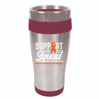 Ms Warrior Ms Support Squad Multiple Sclerosis Awareness 16oz Travel Tumbler