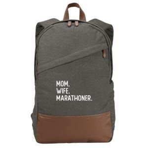 Mom Wife Marathoner Cute Gift Marathon Marathoner Funny Gift Cotton Canvas Backpack